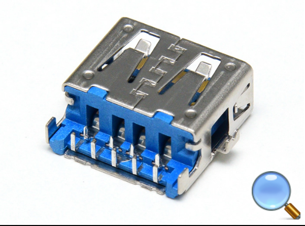 USB 3.0 Atype ,Sinking board type, CL-0.65mm L= 14.42mm,L75165-1X0XC  , I/Oconnector
