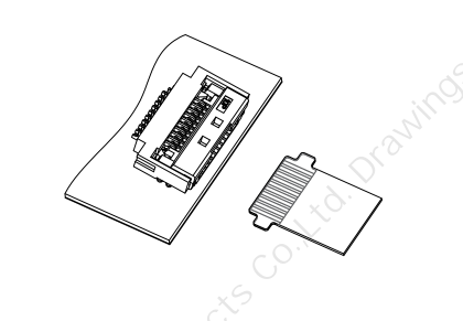翻盖卧贴0.5mm Pitch H2.0（带扣、大焊片）